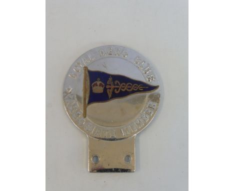A Royal Aero Club Associate Member car badge, chrome plated and enamel. 