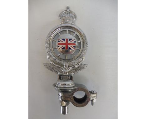 A Royal Automobile Club full member car badge, smaller size, chrome finish with oblong enamel union jack centre, no .MCA4811,