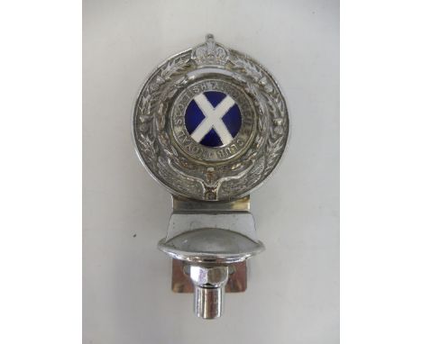 A Royal Scottish Automobile Club RAC Associate Club badge type 3 produced 1930s -1953, chrome plated brass and enamel, small 