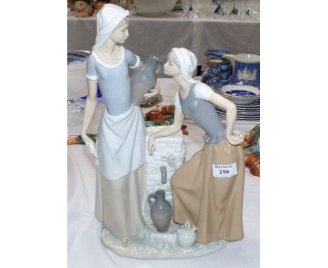 A large Nao group depicting 2 women at water tap, 15"