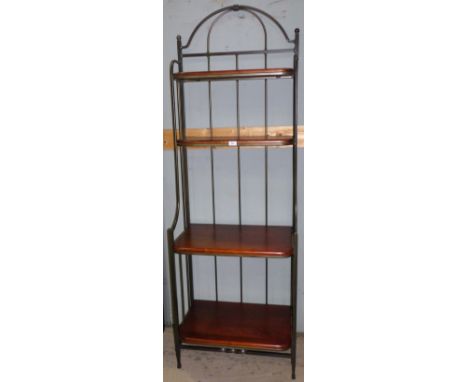 A Charleston Forge South Carolina apple and cherry wood 4 height open display shelf unit