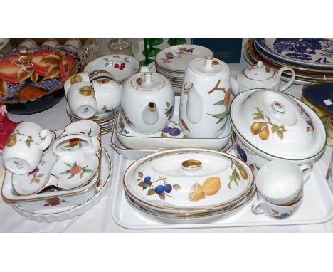 A selection of Royal Worcester "Evesham" and similar dinner and teaware, 50 pieces approx