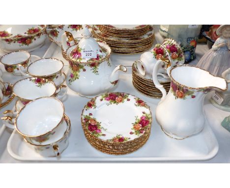 A Royal Albert "Old Country Roses" tea set comprising cups, saucers, plates, teapot and hot water jug