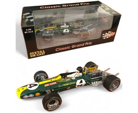 Jim Clark: 1st 1968 grand prix of South Africa 18200 Lotus 49 1:18 scale model car. In original box. UNSIGNED. Good condition
