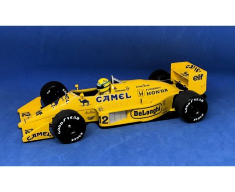 Ayrton Senna Lotus Honda 99T 1987 Minichamps model car. 1:18scale. In original box. UNSIGNED. Good condition. All autographs 