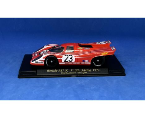 Porsche 917 k Sebring 1971 Flyclassic scaled model car. Good condition. All autographs come with a Certificate of Authenticit