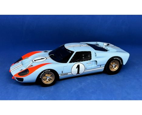 K Miles and D Hulme Ford GT40 Mk II 2nd 24h Le Mans 1966 1:18 scale model car. In original box. UNSIGNED. Good condition. All