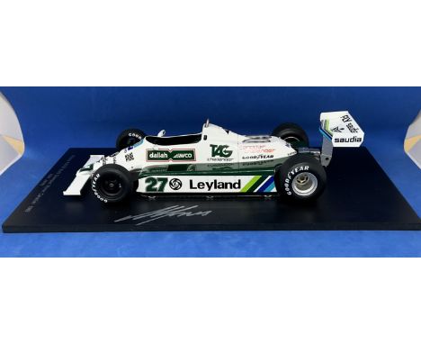Williams FW07B World Champion 1980 1:18 scale model car. In original box. UNSIGNED. Good condition. All autographs come with 