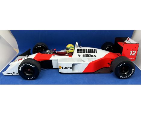 Ayrton Senna Mclaren MP4-4 1988 World Champion 1:12 scale model car. In original box. UNSIGNED. Good condition. All autograph