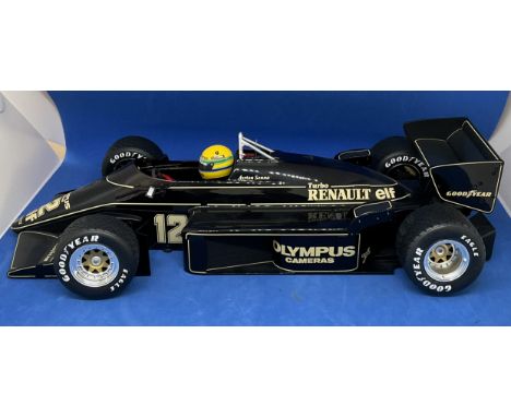 Ayrton Senna Lotus Renault 97T 1st GP victory Portugal 1985 1:12 scale model car. In original box. UNSIGNED. Good condition. 