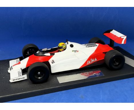 Ayrton Senna Mclaren Ford MP4/1C test silverstone1:18 scale model car. In original box. UNSIGNED. Good condition. All autogra