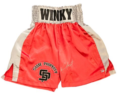 Winky Wright signed personalised red boxing shorts. Ronald Lamont "Winky" Wright (born November 26, 1971) is an American form