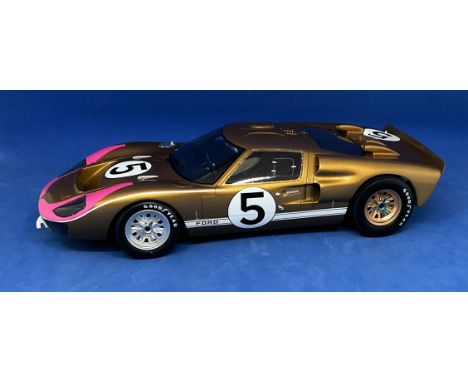 R Bucknum and D Hutcherson Ford GT40 MKII 3rd 24hrs Le Mans 1966 1:18 scale model car. In original box. UNSIGNED. Good condit