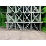 (15X) USED KEYSTONE UPRIGHT. SIZE 16'H X 48"D, 3"X 1-5/8" VISTA GREEN