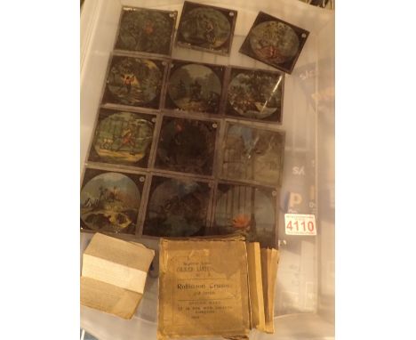 Colour Magic Lantern slides, Robinson Crusoe, twelve in total