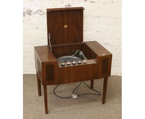 His Master's Voice a walnut cased record player with Garrard Model 2000 turntable.