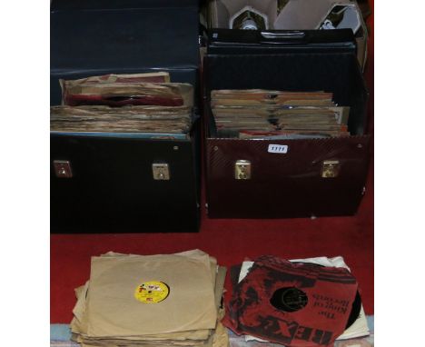 Four cases of 78 rpm gramophone records including London American Recordings, Decca and Capitol.