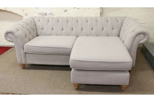 A Chesterfield L Shaped Corner Sofa Upholstered In Deep Oned Auction Date
