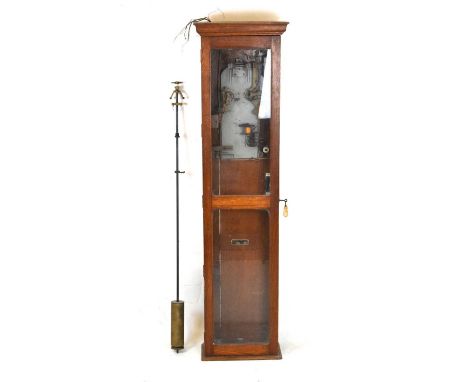 Magneta oak-cased electric clock, 140cm high