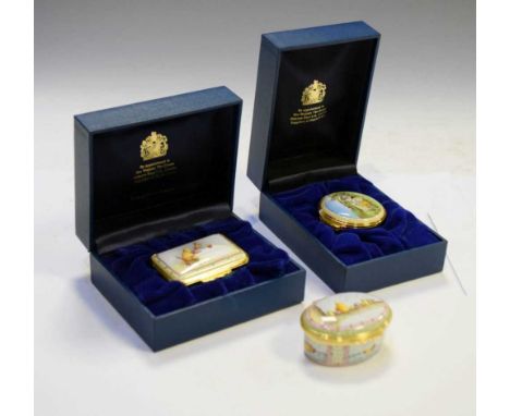 Three Halcyon Days 'Disney' Winnie the Pooh enamel boxes, two cased (3)