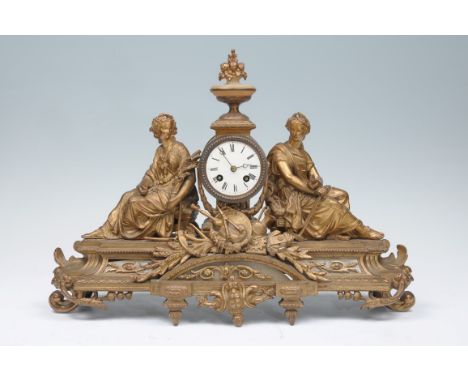 A 19th Century French gilt metal figural mantel clock
With a 7.5cm white dial with Roman numerals, the two train AC and B Par