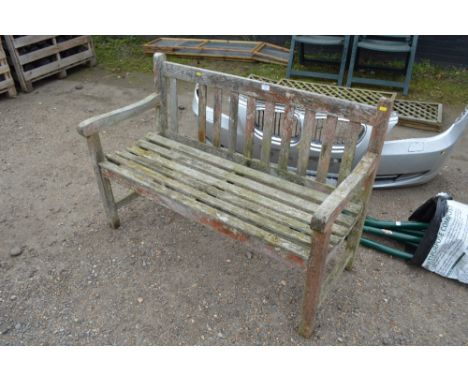 A teak garden bench 