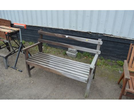 A teak garden bench 
