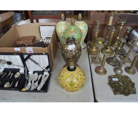 Five Persian style table lamp bases