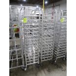 aluminum tray racks, on casters