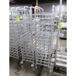 aluminum tray racks, on casters