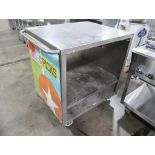 stainless demo cart w/ space for pull-out cutting board