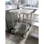 stainless table w/ undershelf, on casters