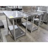 stainless tables w/ undershelves