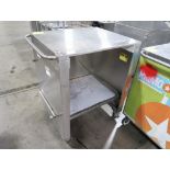 stainless demo cart w/ fold-down shelf