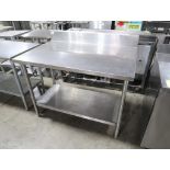 stainless table w/ backsplash & undershelf
