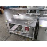 Bakers Aid donut finishing table w/ heated wells & overshelf