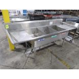 3-compartment sink w/ L & R drainboards