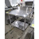 stainless table w/ backsplash & undershelf