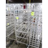 aluminum tub/tray rack, on casters