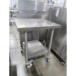 stainless table w/ undershelf, on casters
