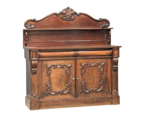 A 19th Century Victorian mahogany chiffonier. 1860s. 134x46x141.5cm(4)