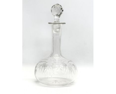 A 19th Century Victorian glass decanter. 29cm
