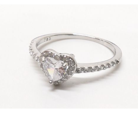 Silver heart ring, size Q