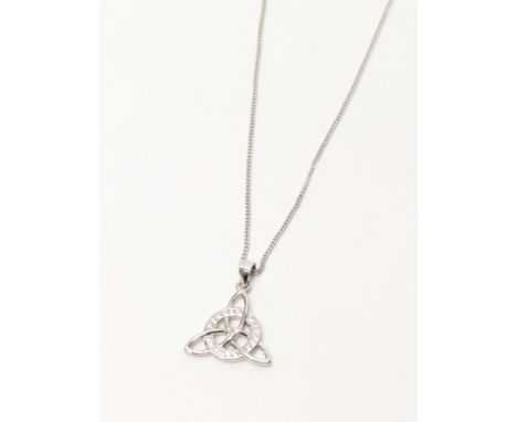 Silver Celtic pendant on silver chain