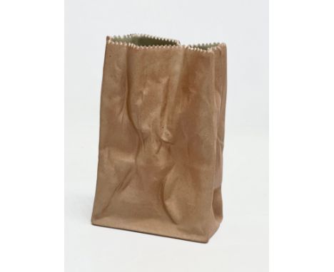Tapio Wirkkala for Rosenthal. A German porcelain “Paper Bag” designed by Tapio Wirkkala for Rosenthal. 1977. 12.5x8x19.5cm.