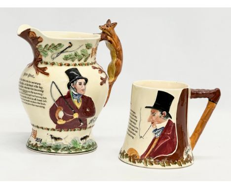 Crown Devon “John Peel” musical jug and mug.