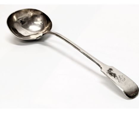 A large Early 19th Century, William IV, silver ladle by Joseph &amp; Albert Savory. London, 1835. 304g. 33cm