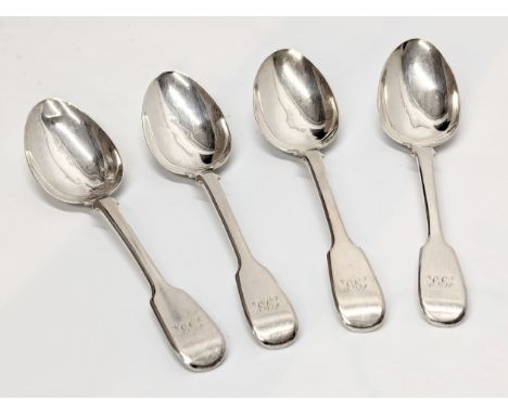 A set of 4 Early 19th Century, William IV, silver spoons by Joseph &amp; Albert Savory. London, 1835. 198.5g. 17cm