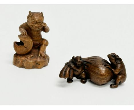 Two 19th Century Japanese Netsuke figures. Late Edo/Early Meiji Period.