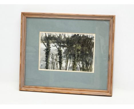 Jim Manley. A pastel. Signed. Black Causeway, December Morning. Frame 37x31cm